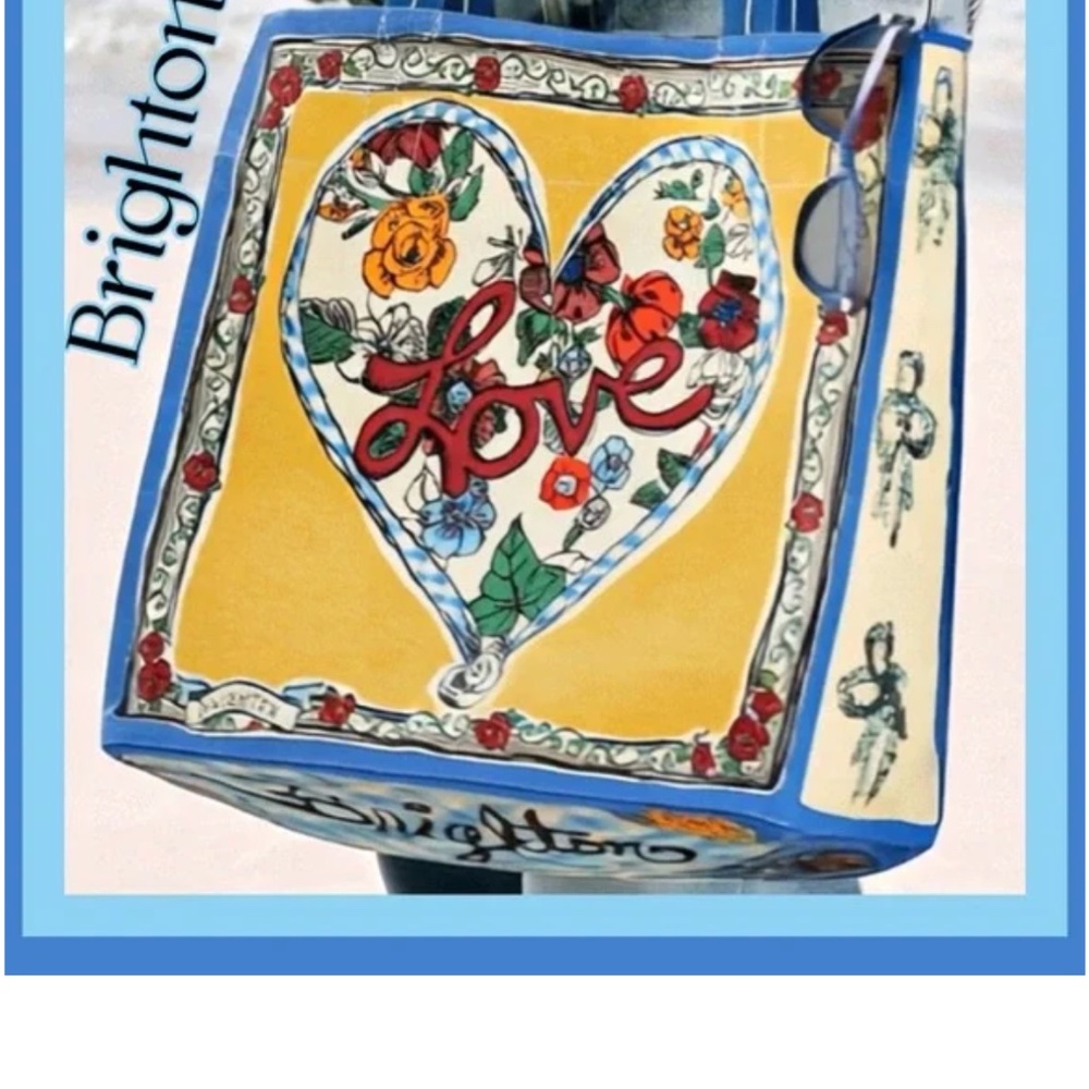 💙NWT ~ Brighton Blue and Yellow Floral “Tied With Love Tote”